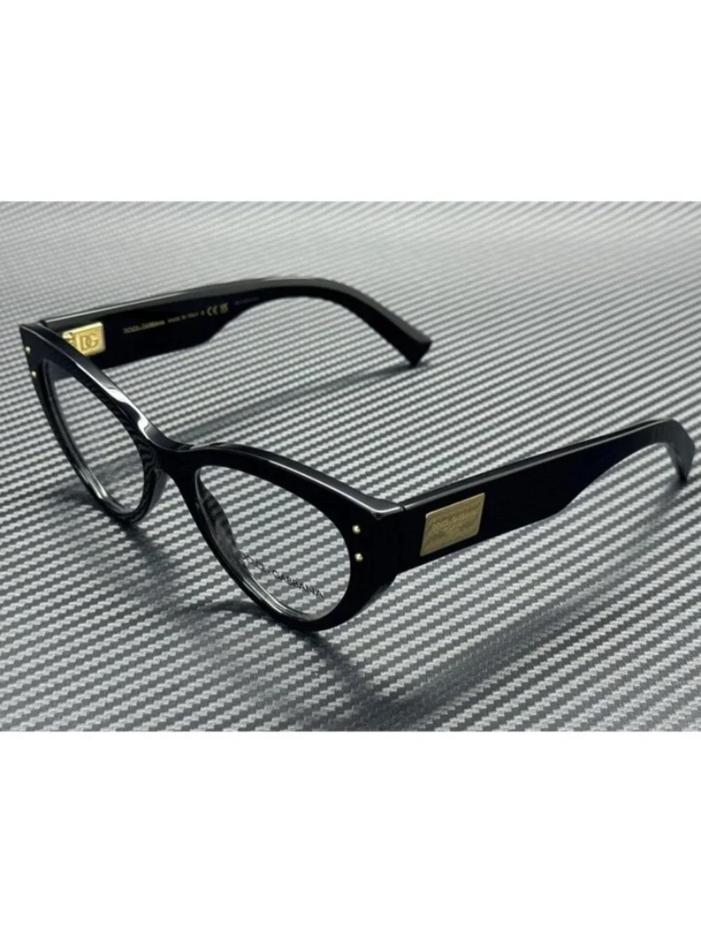 New Dolce & Gabbana Women Black Gold Eyeglasses 54-18-140